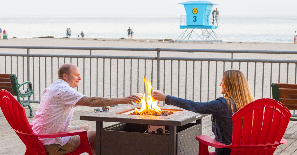 Ocean view Fire Pits at the Santa Cruz Beach Boardwalk