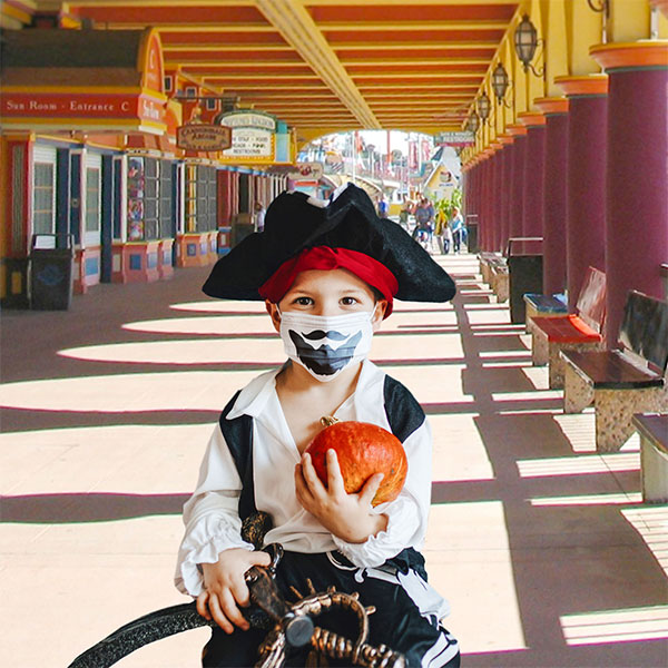 Kid in pirate costume