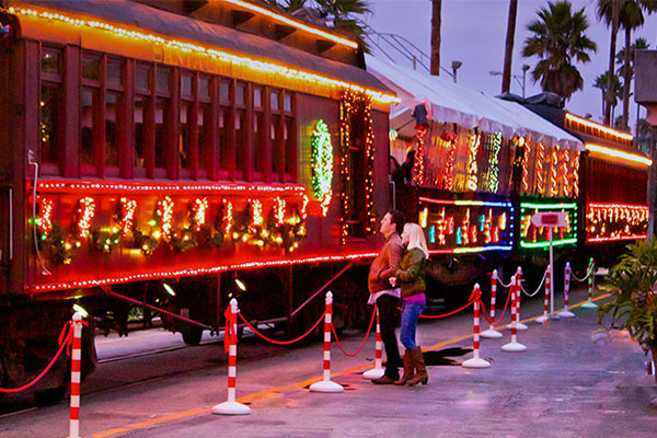 Holiday Lights Train with people