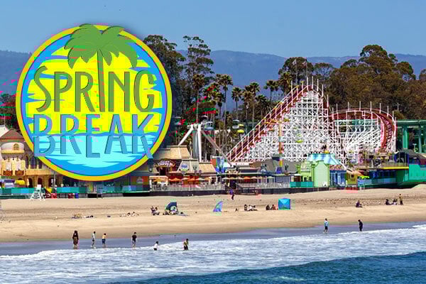 Spring Beach. Boardwalk and Beach in the background