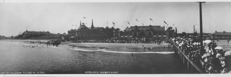 The Casino housed a barber shop, ice cream parlor, mechanical music, salon, cigar store, Western Union, a branch of the public library, a ballroom, and fine dining spaces. It was a place to see and be seen. The Natatorium, a large indoor salt water pool that was supplied by an intake pipe from the Pleasure Pier, was the finest on the west coast.