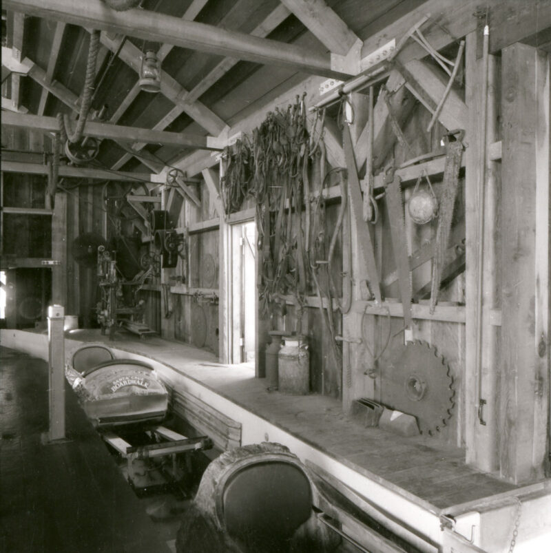 Logger's Revenge station and loading area, 1977.