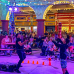 magician with crowd
